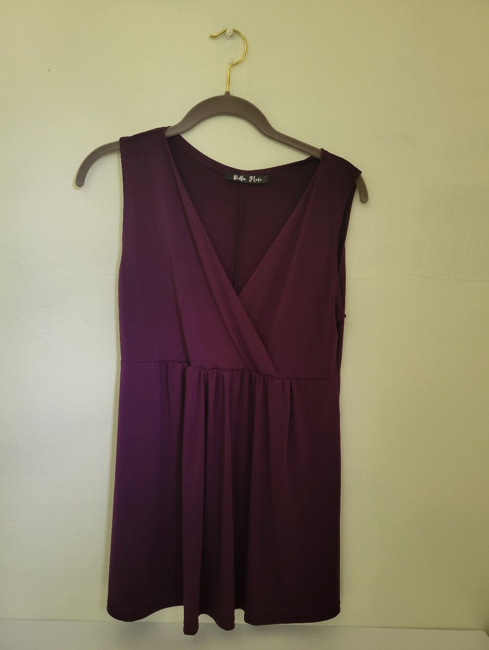 Sleeveless Plum Top With Empire Waist